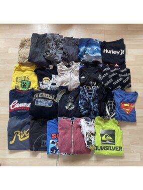 Big Clothing Lot Big Boys Size M-XL Y2K Graphic Tee, Skater, Hoodie, Nike, ++